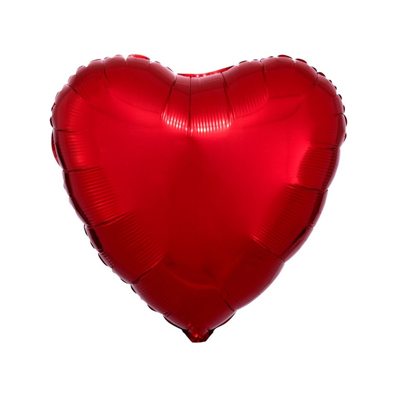 Grand ballon alu coeur rouge chromé mylar 45cm