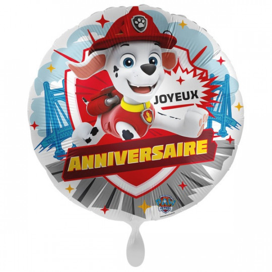 Ballon Rond Anniversaire Pat Patrouille Chien Marcus Pompier