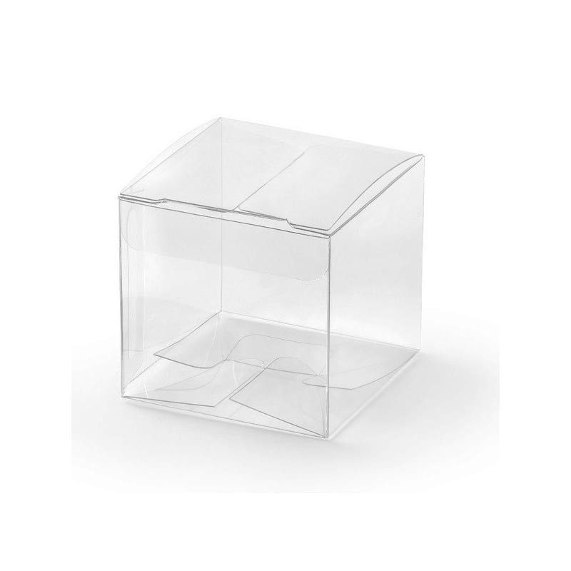 Pack personnalisé contenant transparent à dragées cube plexi