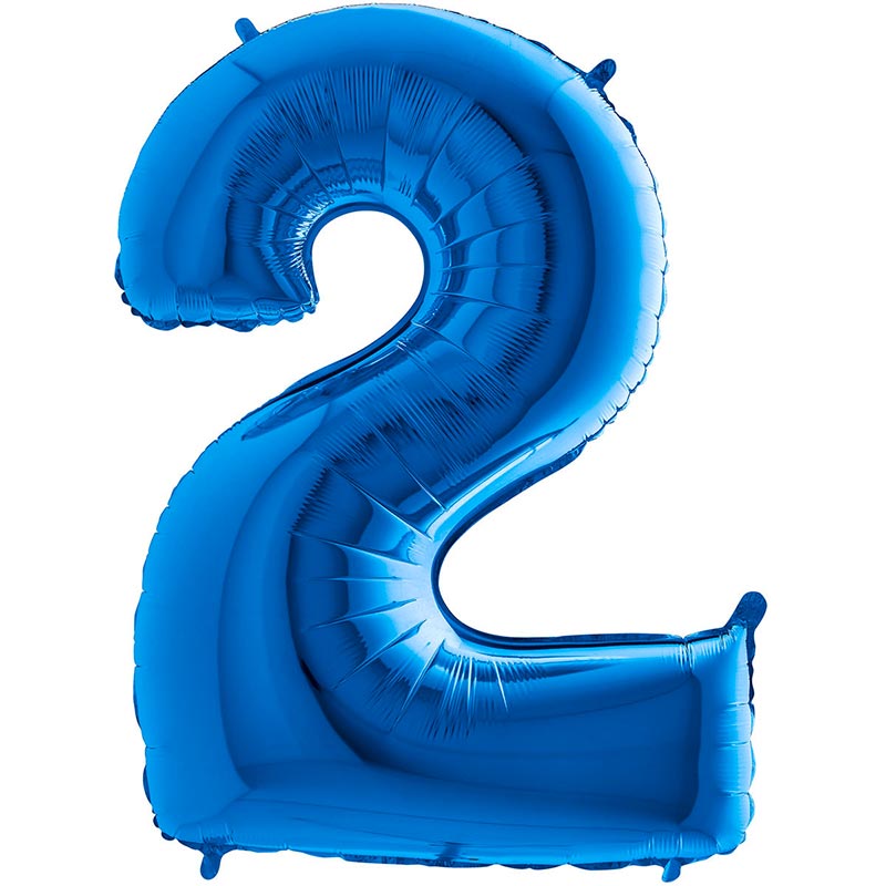 Ballon Geant Chiffre 2 Bleu Pour Feter Un Anniversaire