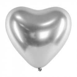 Ballon Coeur Chrome Argent