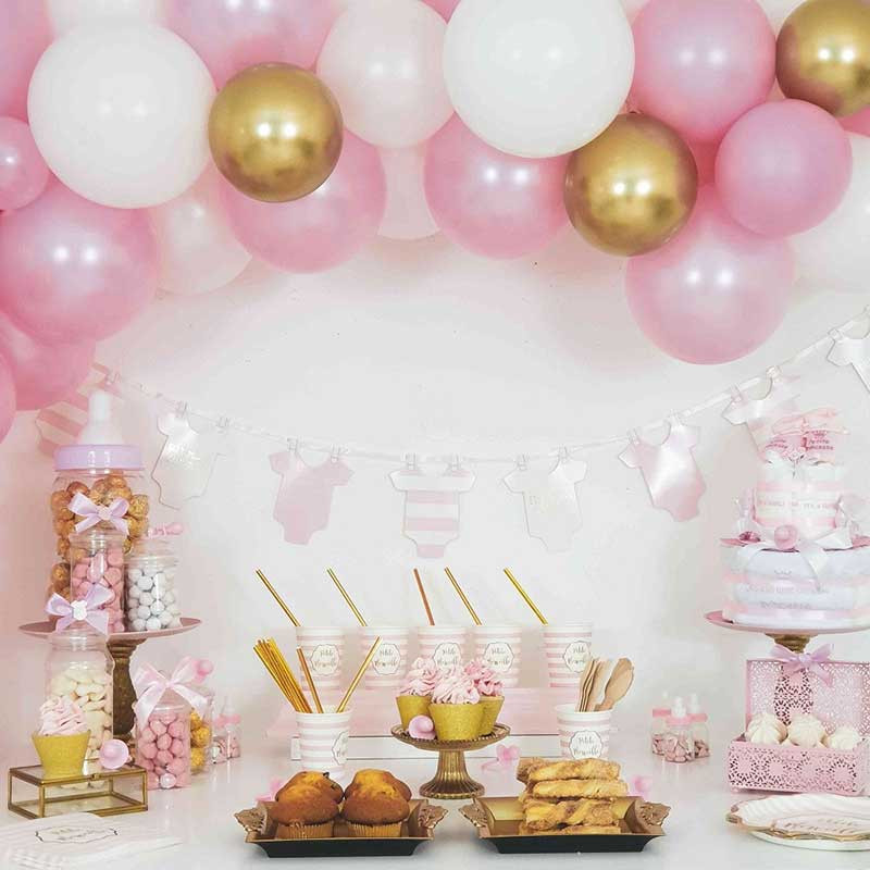 Décoration anniversaire bébé fille enfant banderole fanions guirlande coton  animaux cupcakes et pois - Un grand marché