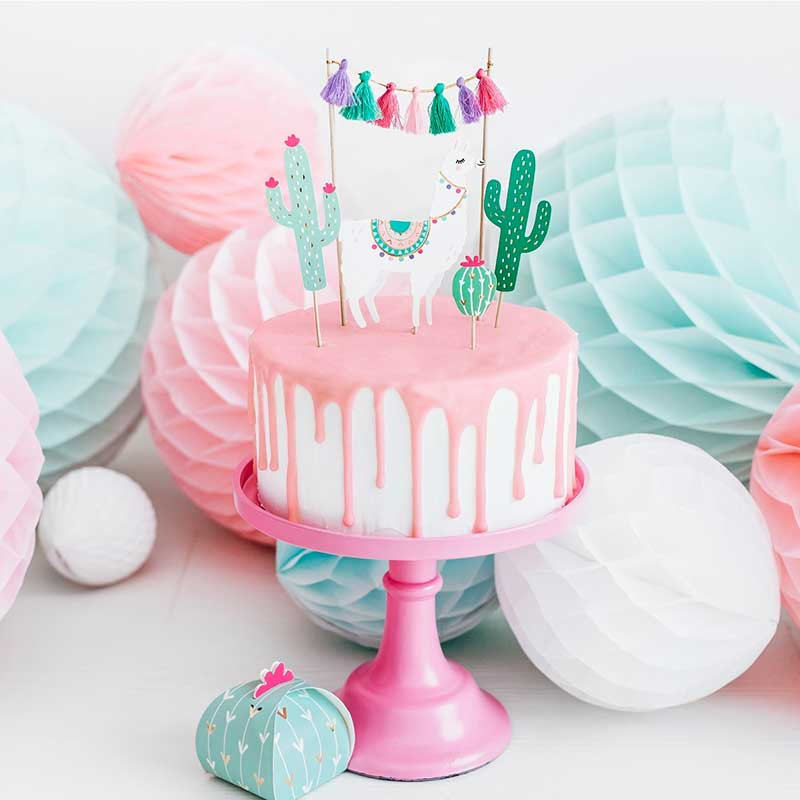 Banderole A Fanions Anniversaire Theme Lama Cactus Pour Enfant