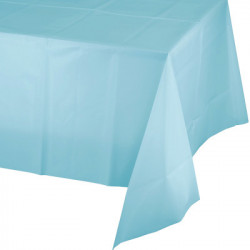 nappe plastique bleu uni lavable pour votre fête anniversaire