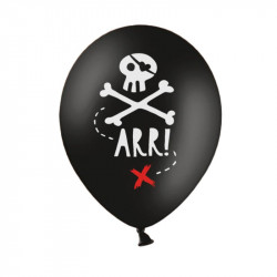 Ballons Latex Pour Fete D Anniversaire Theme Pirate Tete De Mort Noir