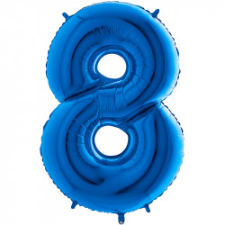 ballon alu géant chiffre 4 bleu pour fêter un anniversaire