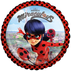 Ballon Alu Theme Ladybug Miraculous Coccinelle Rouge Et Noir