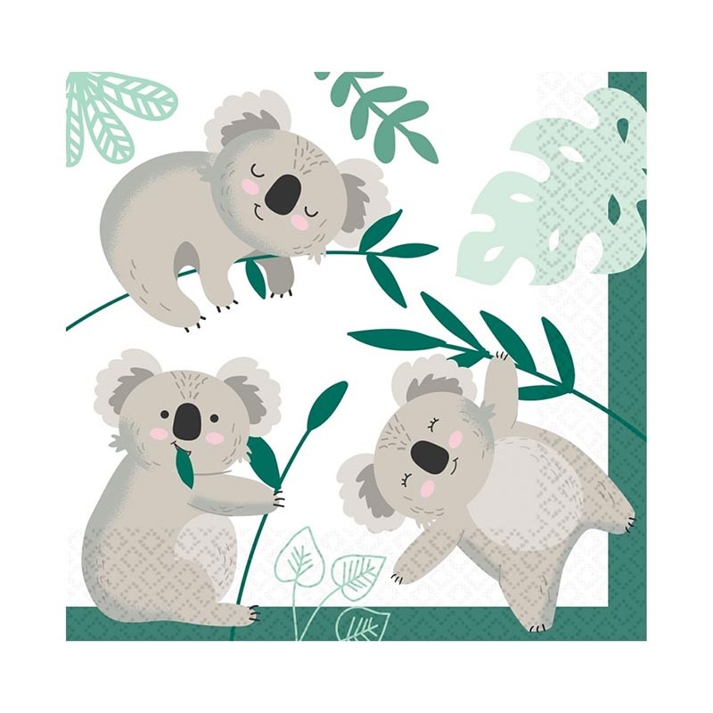 Grandes serviettes papier thème koala baby shower ou anniversaire