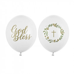 ballons latex décoration de baptême blanc nacré déco de fête