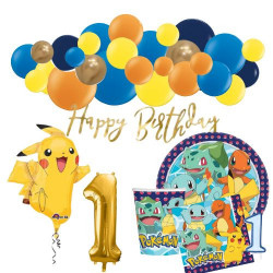 Vaisselle, décorations et ballons de fête Pokémon Pikachu