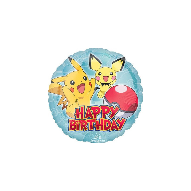 Décoration de ixd'Anniversaire Pokémon Pikachu, Ballon, Assiettes