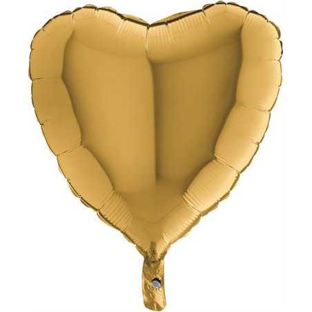 Ballon Alu Coeur Doré 46cm