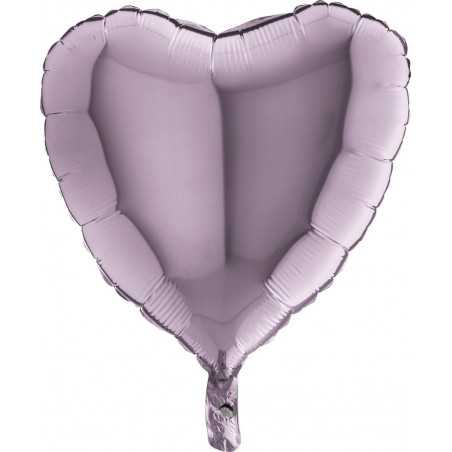 Ballon Alu Coeur Parme Brillant