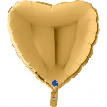 Ballon XXL Alu Coeur Doré Brillant 91cm