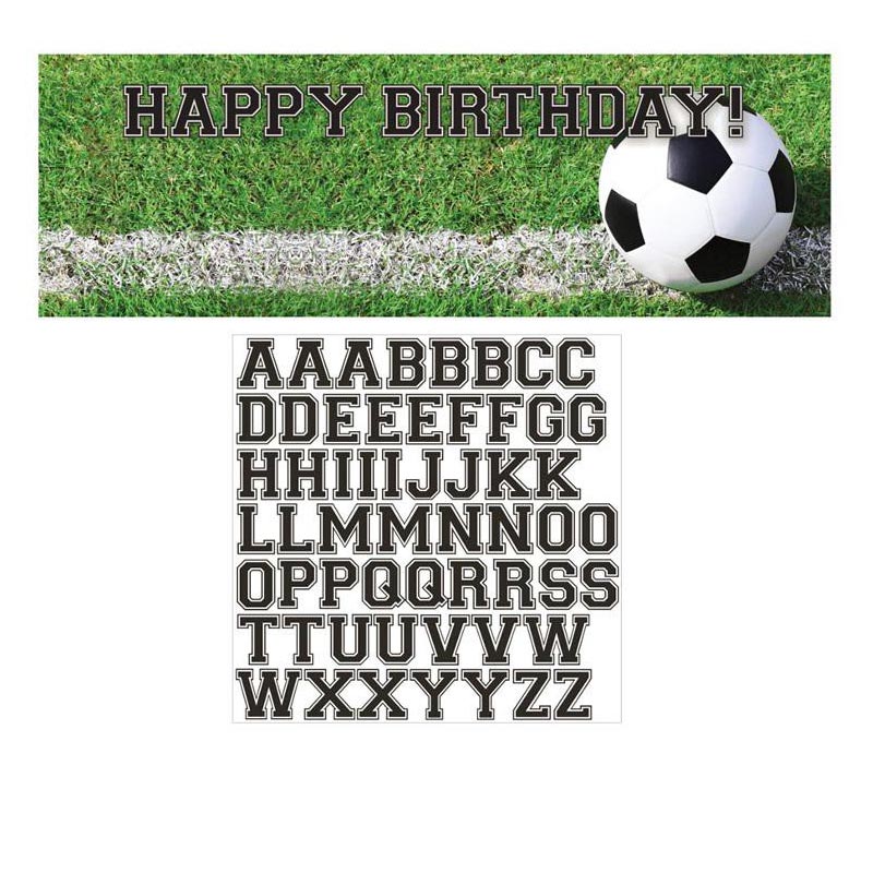 Banderole Anniversaire Personnalisable Theme Foot Football Ballon