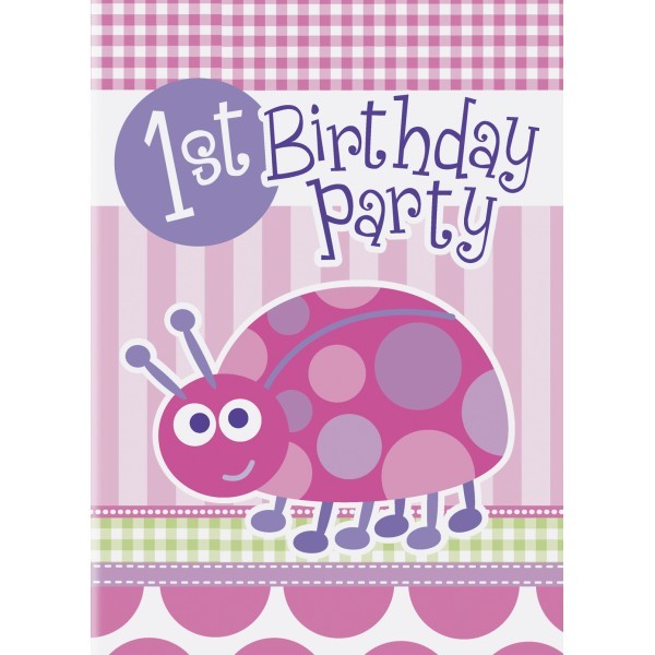 Carte D Invitation Premier Anniversaire De Bebe Fille Theme Coccinelle