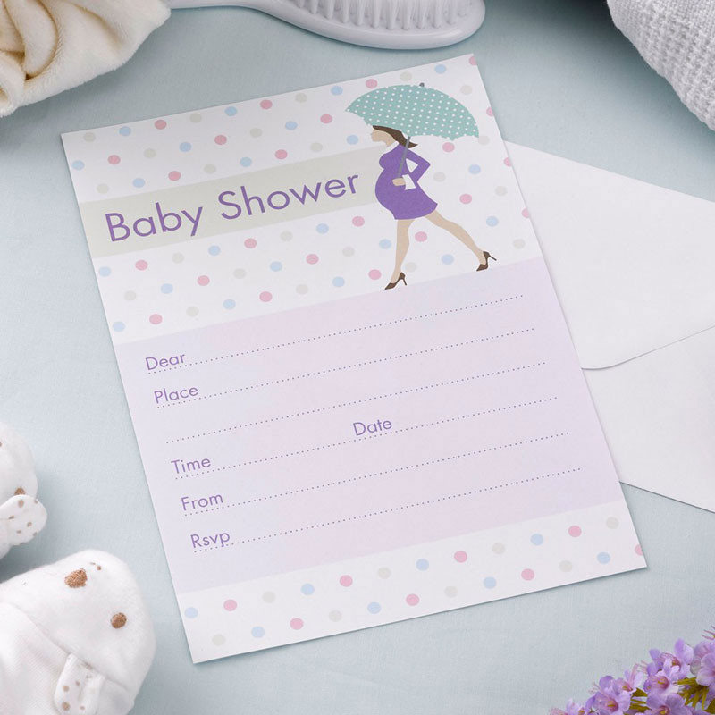 Carte Invitations Organisation Baby Shower Future Maman Ventre Rond