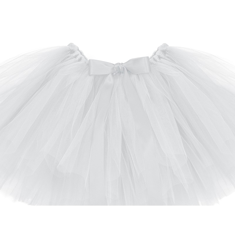 Tutu T1 Tulle Blanc En Jupe Bebe Fille Naissance Fait Main