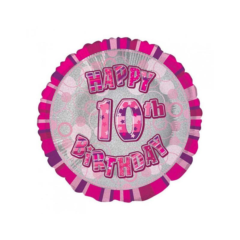 ballon chiffre 10 dix ans décoration rose gris anniversaire fille