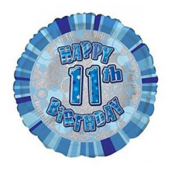 Ballon Chiffre 11 Onze Decoration Bleu Gris Anniversaire Garcon