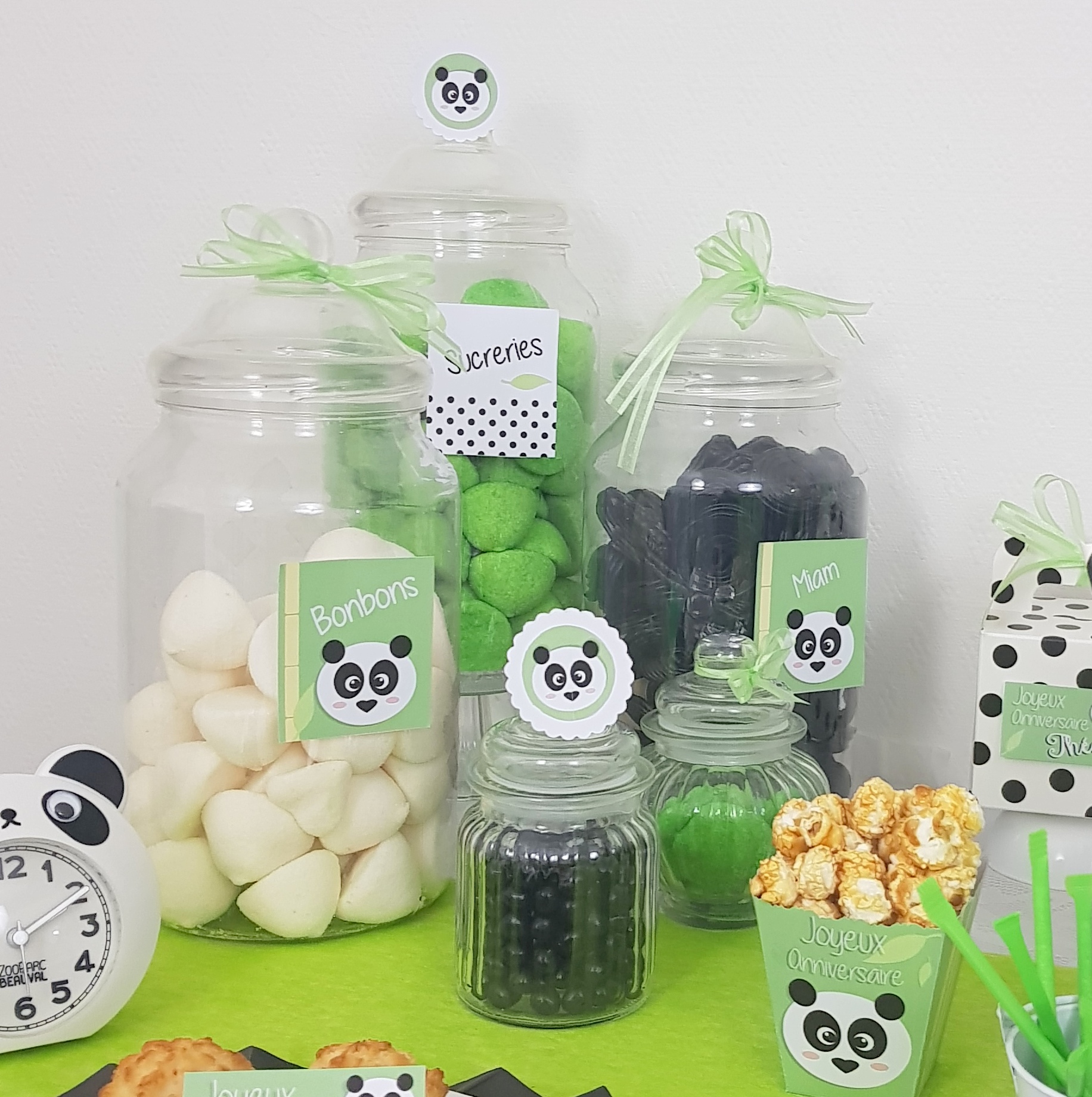 L Anniversaire Panda Pour Les 4 Ans De Thea En Vert Noir Et Blanc Mybbshowershop