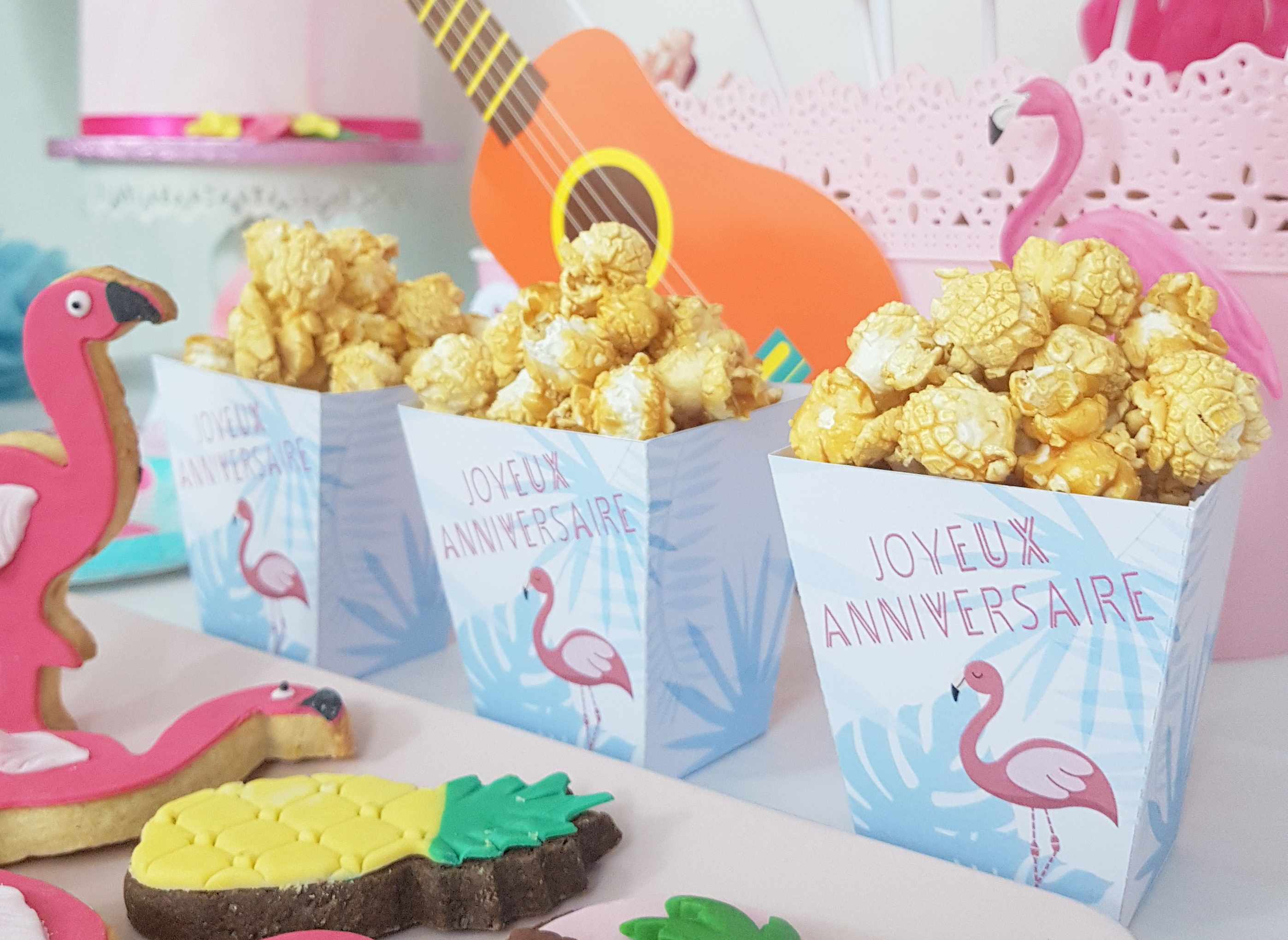 Anniversaire Flamant Rose Tropical