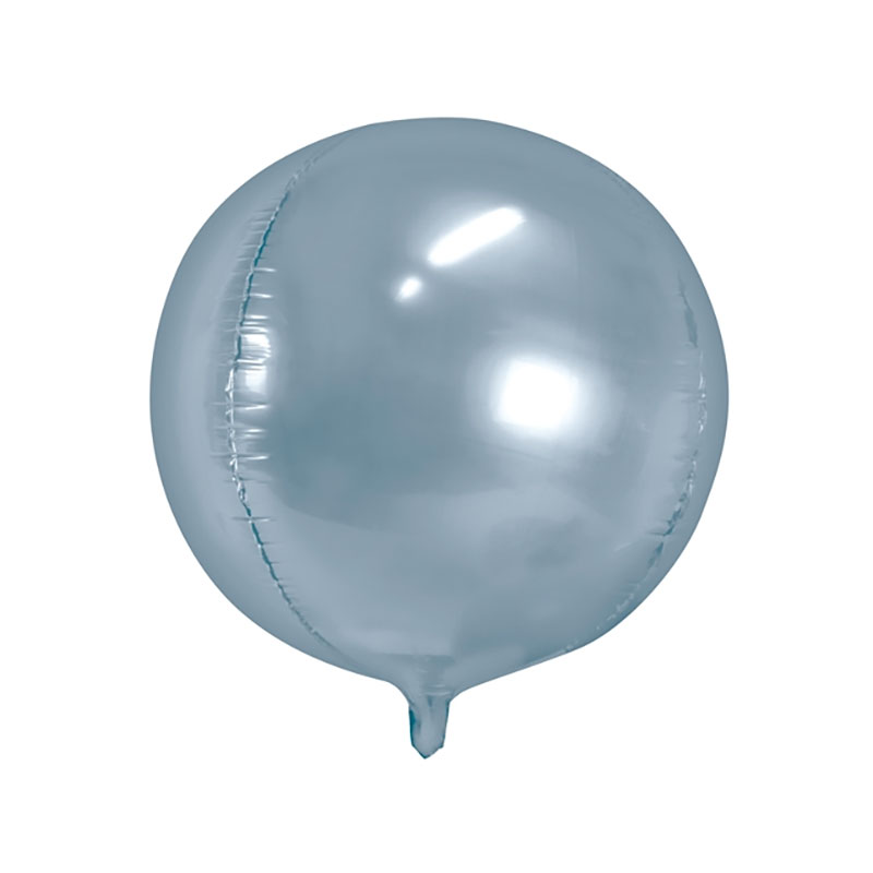 décoration fête ballon alu en forme de bulle rond orb argent gris