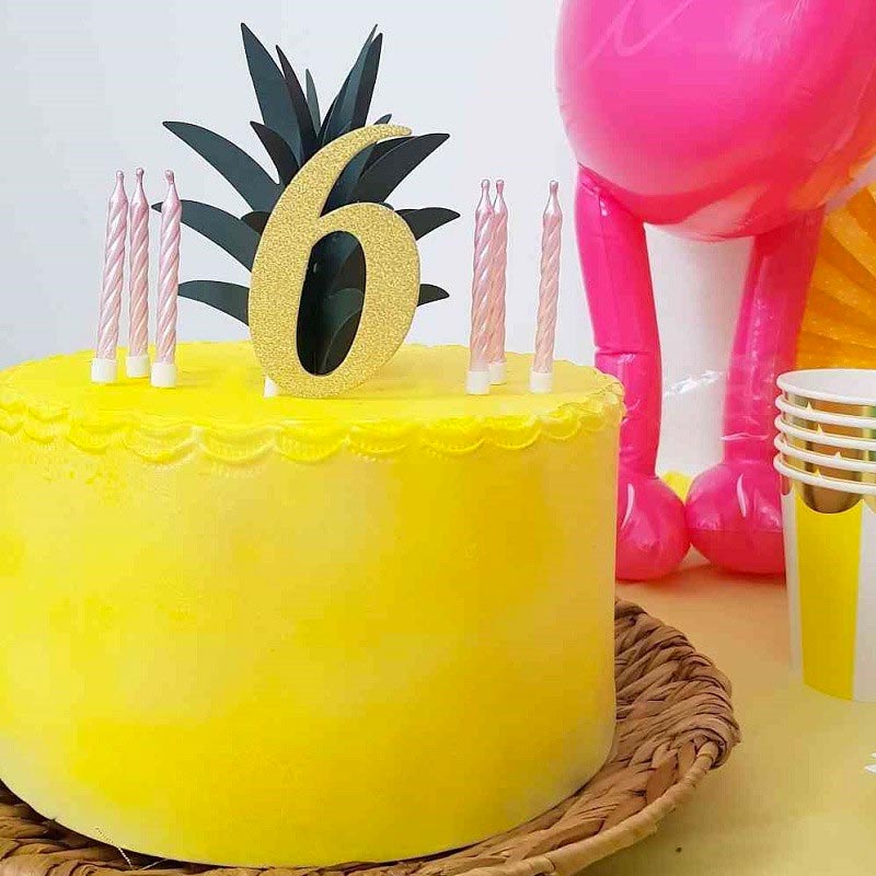 Cake Topper Anniversaire Prénom personnalisé- Décoration de gâteau  d'anniversaire - Face topper finition pailletée - Fête