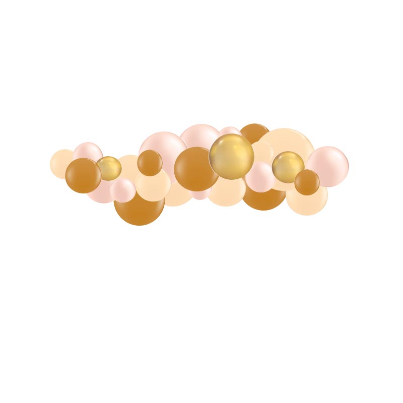 kit arche organique guirlande de ballons pêche blanc doré