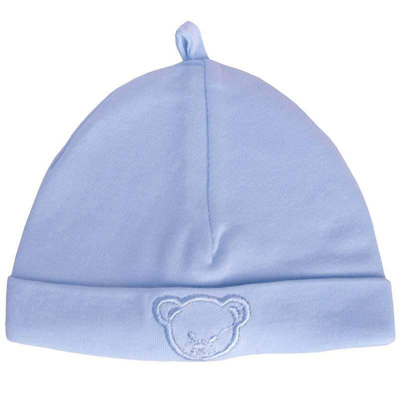 Bonnet bleu pour bébé garçon motif Ourson
