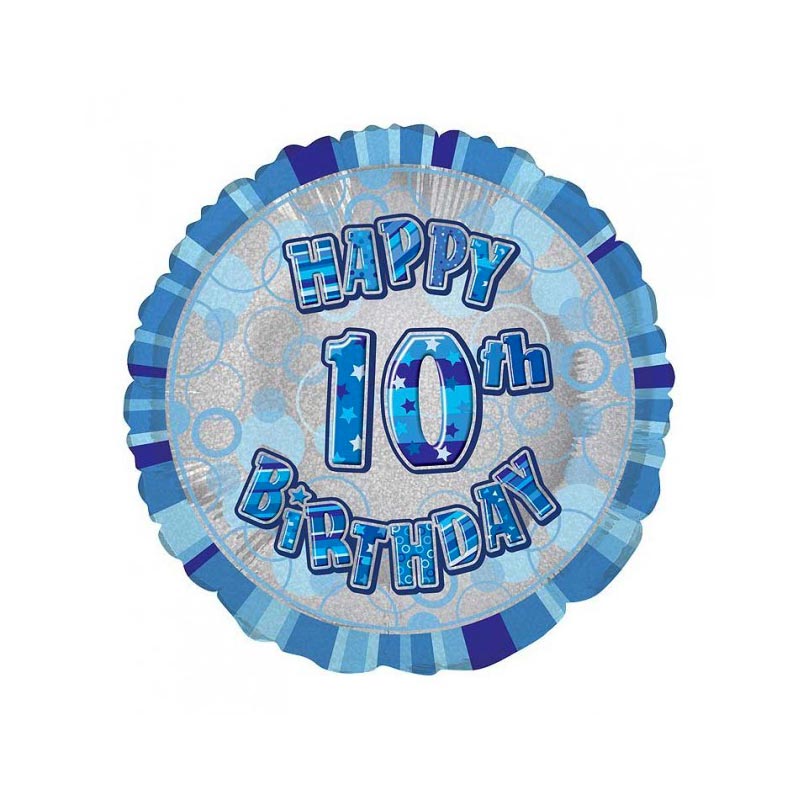 ballon chiffre 10 dix décoration bleu gris anniversaire garçon